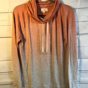 Lou & Grey Ombré Peach Cowl Neck Tunic Top
